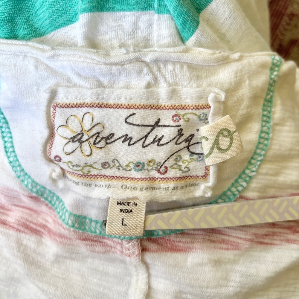 Aventura eco organic cotton modal white red green brown colorblock tank top - Picture 8 of 13